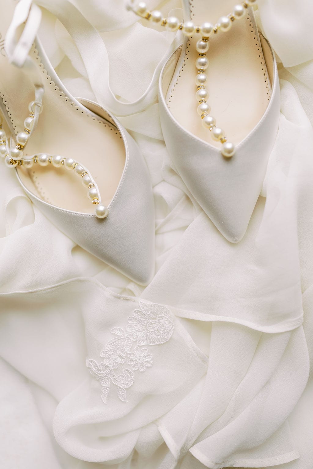 Grace and Miles wedding at Eldredge Manor, the bride's shoes