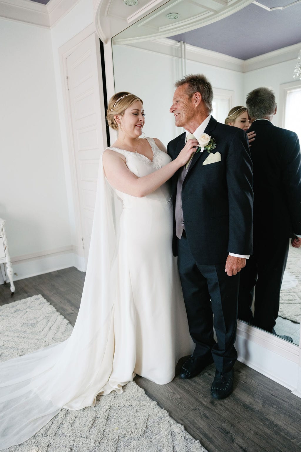 Grace and Miles wedding at Eldredge Manor, the first look