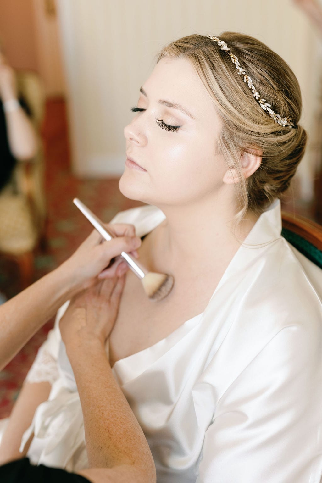 Grace and Miles wedding at Eldredge Manor, the bride getting ready