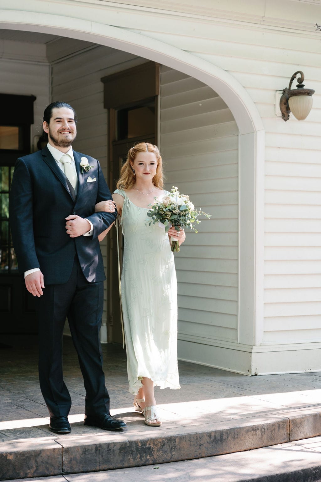 Grace and Miles wedding at Eldredge Manor, the processional, the bride and her father