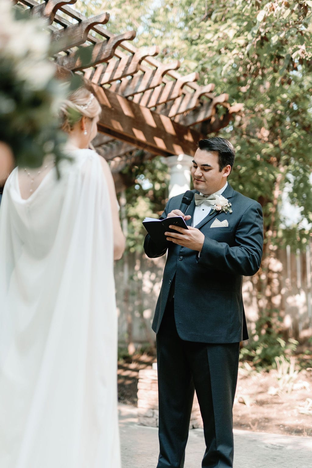 Grace and Miles wedding at Eldredge Manor, the vows, face to face
