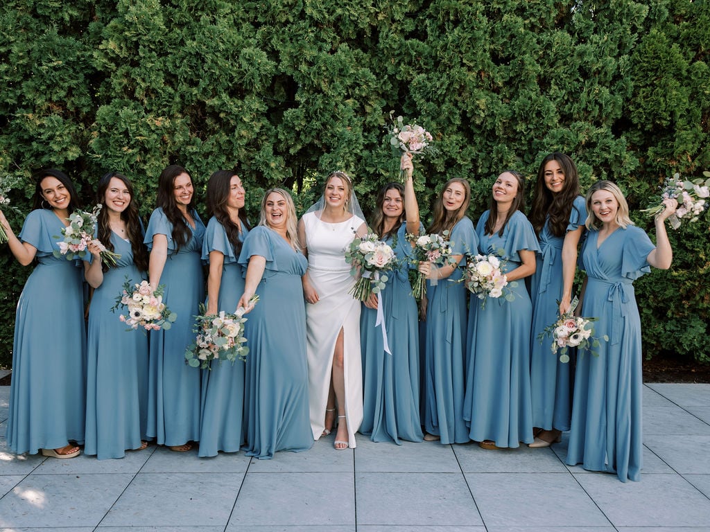 Joe and Holly wedding, the bridesmaids at Thanksgiving Point