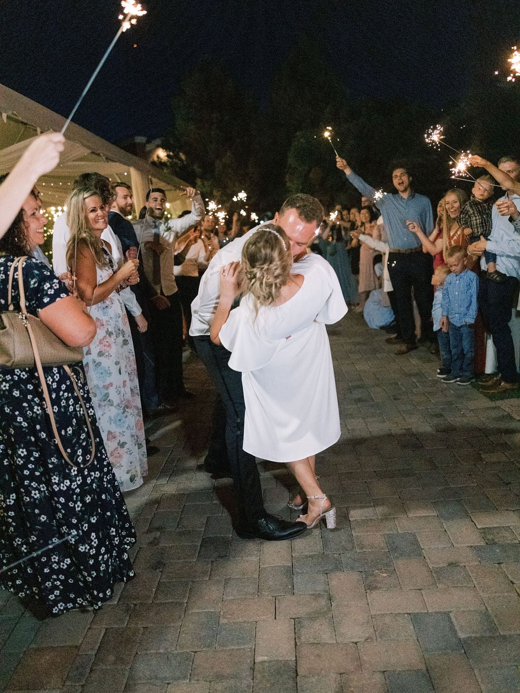 Joe and Holly wedding, the sparkler send-off at Thanksgiving Point