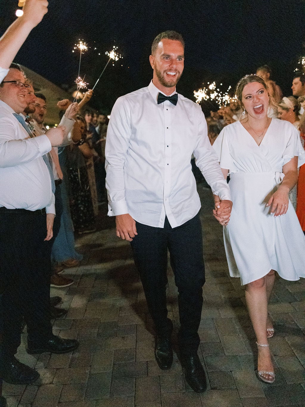 Joe and Holly wedding, the sparkler exit at Thanksgiving Point