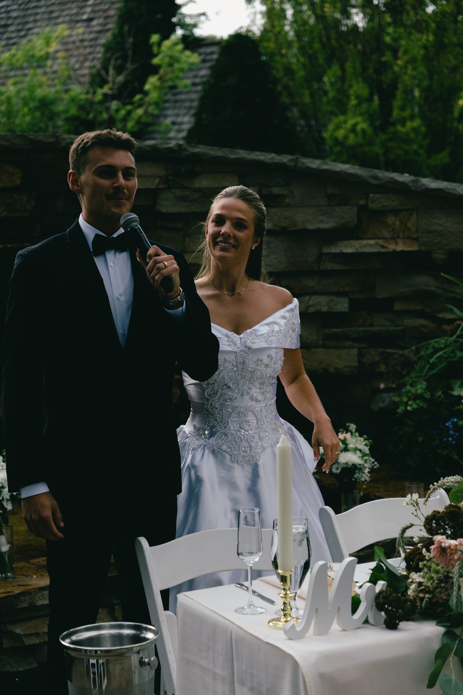Kyle and Marita wedding at Bellissimo Gardens, the toasts