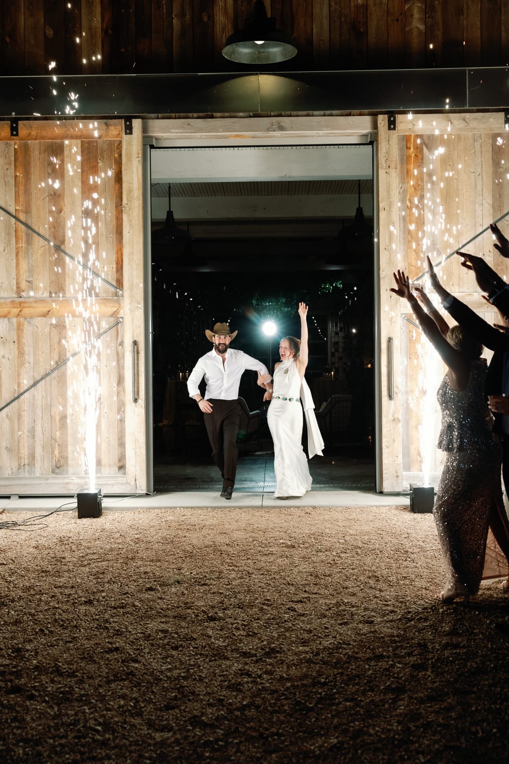 The night send-off through a tunnel of lights, a 4U Ranch wedding in Park City, Utah