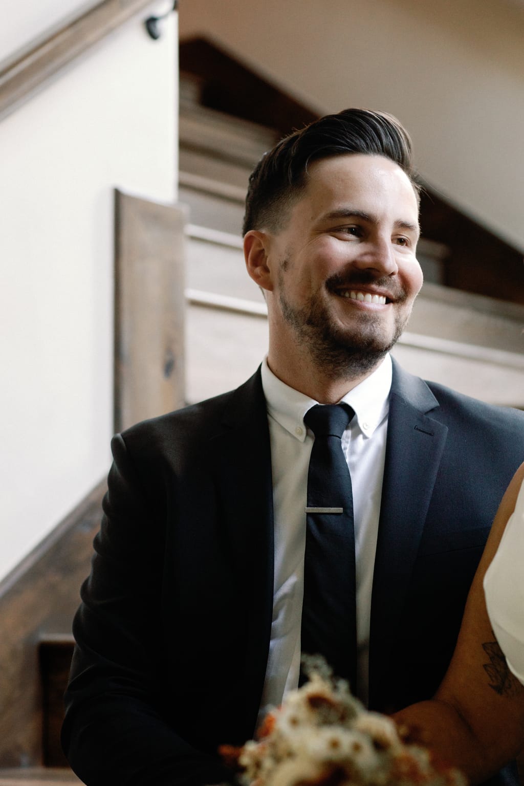 Portrait of the groom in warm afternoon light, Sundance, Utah