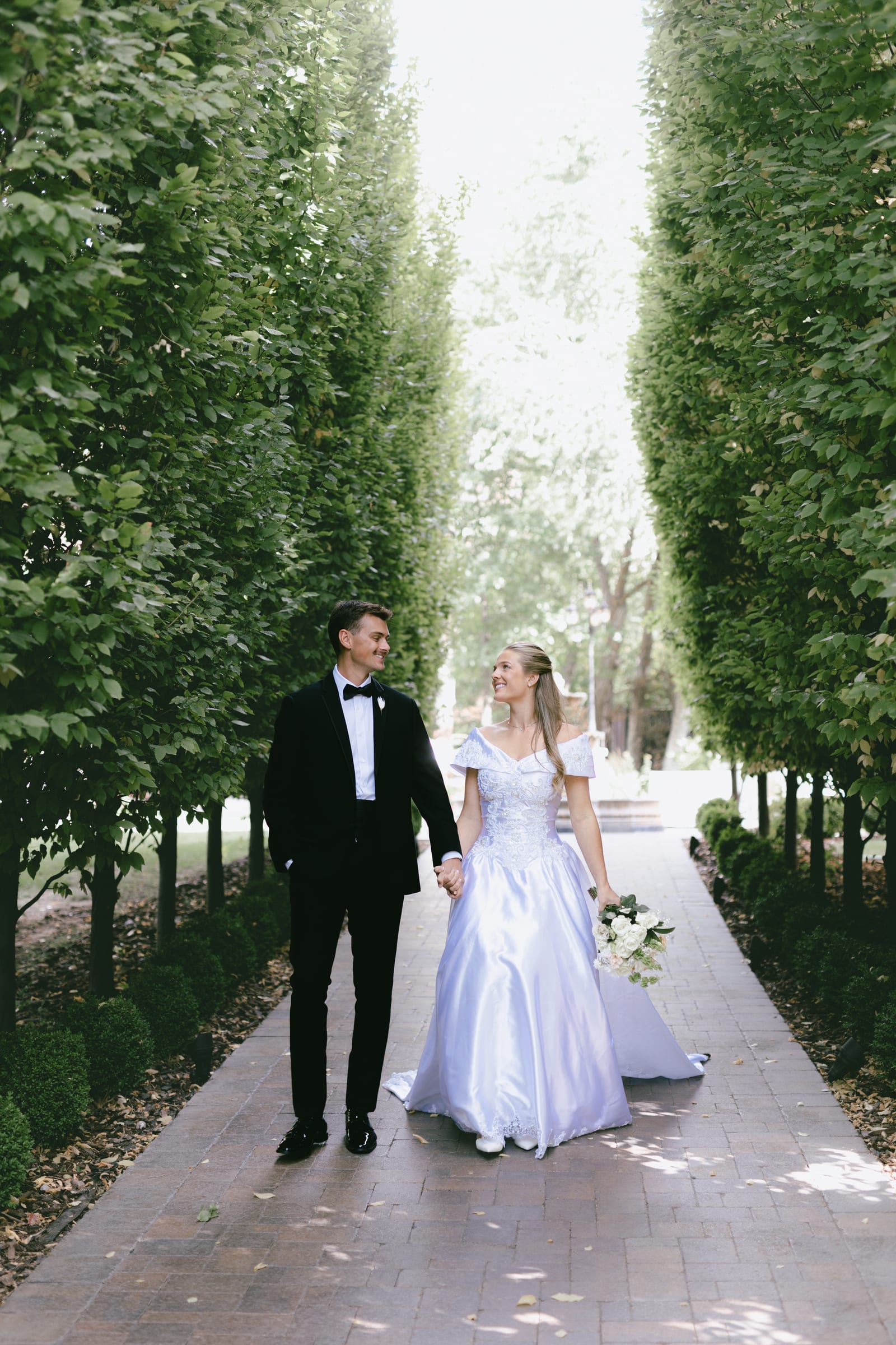Wedding portrait in the gardens at Bellissimo Gardens at Tuscany, Salt Lake City